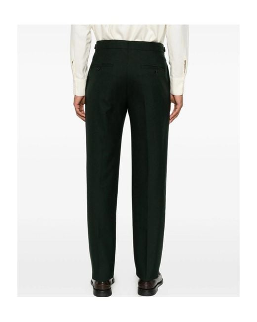 Tagliatore Black Casual Pants With Belt Loops for men