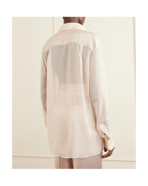 Tom Ford Natural Oversized Silk-Chiffon Shirt