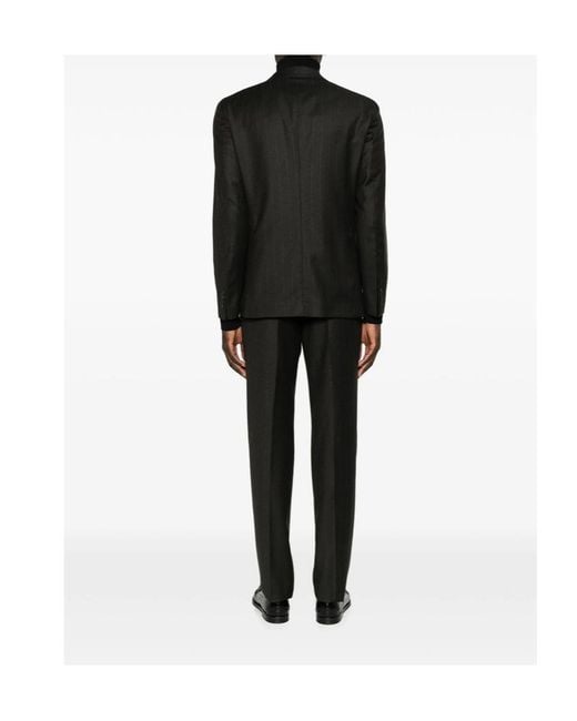 Tagliatore Black Long-Sleeve Suit Set for men