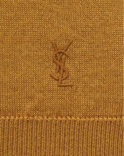 Saint Laurent Brown Cassandre Short-Sleeved Polo Shirt