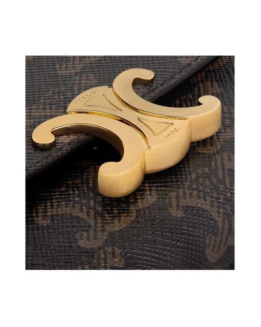 Céline Black Compact Wallet Triomphe