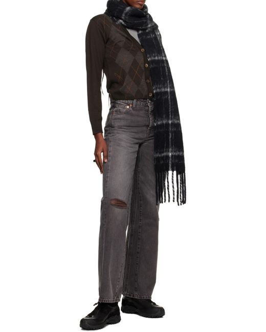 Our Legacy Black Estate Fringed Scarf for men