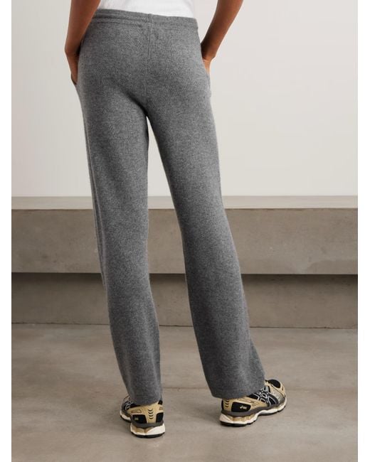 Sporty & Rich Gray Embroidered Cashmere And Wool Blend Sweatpants