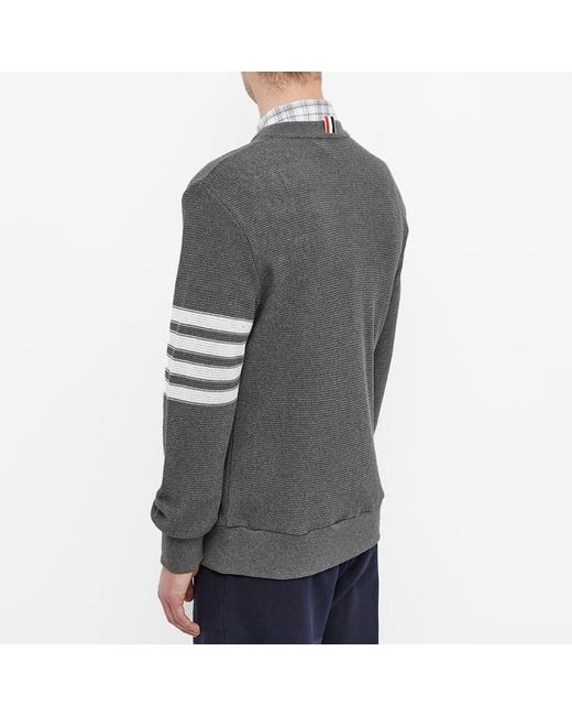 Thom Browne Gray 4-Bar Stripe Cotton Jumper for men