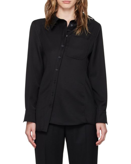 Jacquemus Black Asymmetric Button-Up Shirt