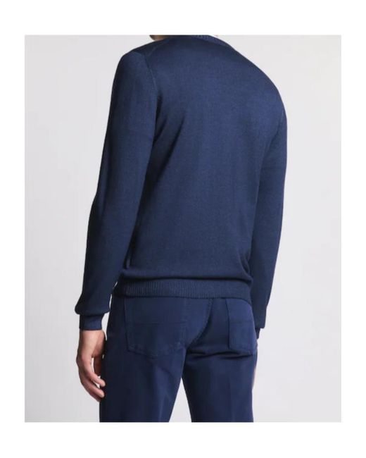 Fay Blue Crew Neck Knitwear for men