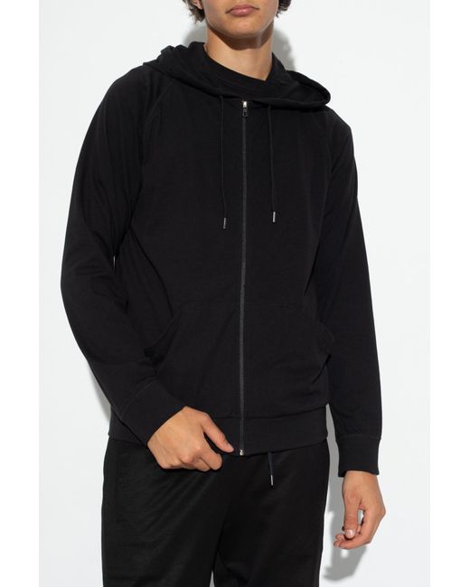 Paul Smith Black Jersey Zip Lounge Hoodie for men