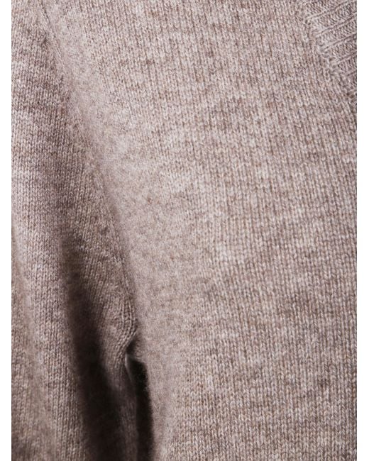 Aspesi Brown V-Neck Long Sleeved Jumper