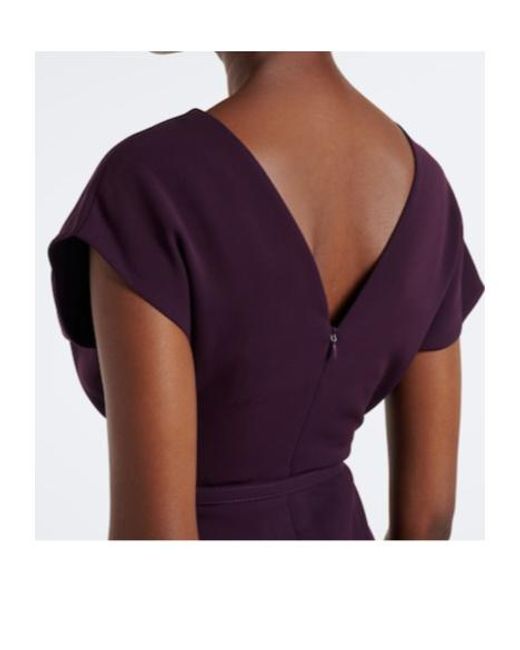 Roland Mouret Purple Embellished Cady Cocktail Dress