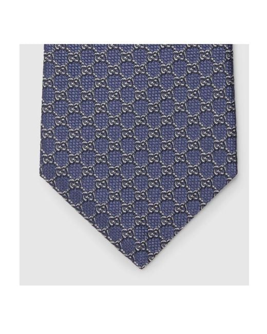 Gucci Blue Allover Gg Jacquard Tie for men