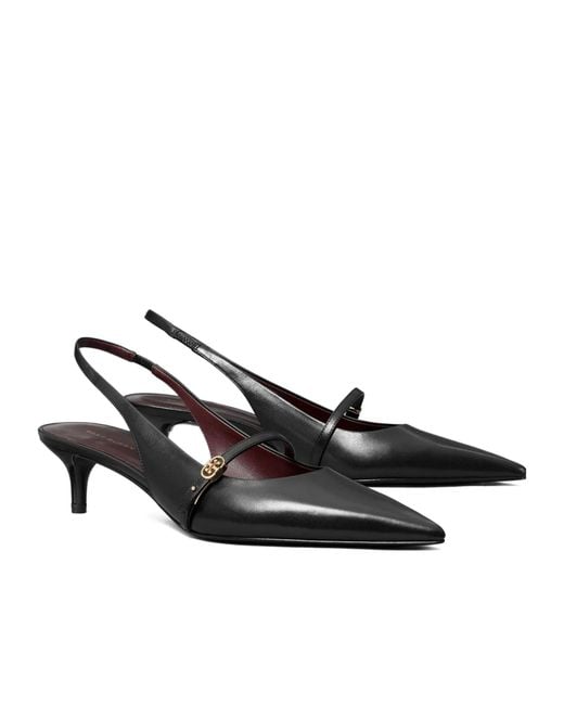 Tory Burch Multicolor Double T Buckle Mary Jane Slingback Pumps