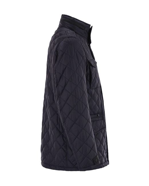 Herno Blue Diamond Quilted Cotton Jacket for men
