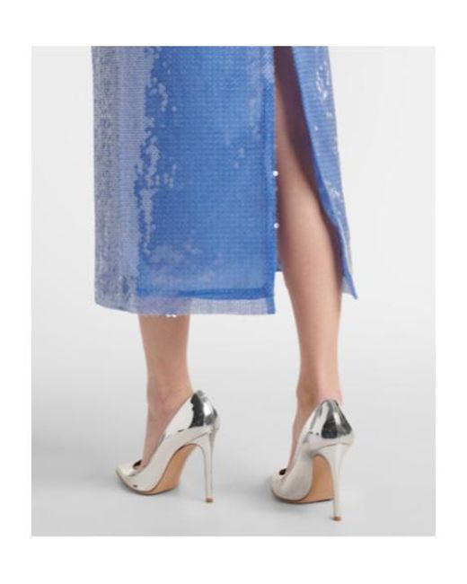 David Koma Blue Sequined Corset Dress