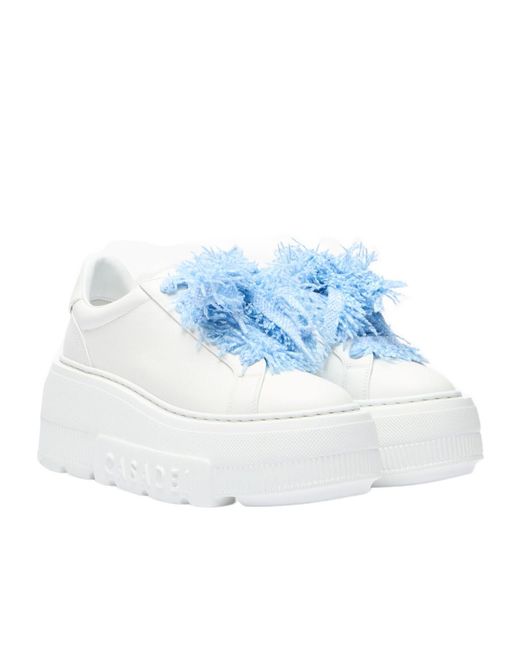 Casadei Blue Nexus Fluffy-Lace Low-Top Sneakers