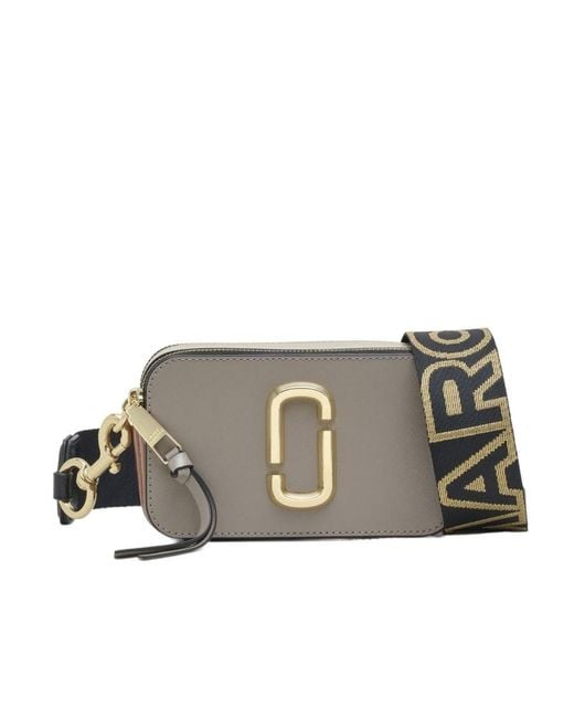 Marc Jacobs Gray The Snapshot Logo Plaque Crossbody Bag
