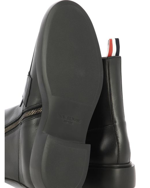 Thom Browne Black Penny Loafer Ankle Boots