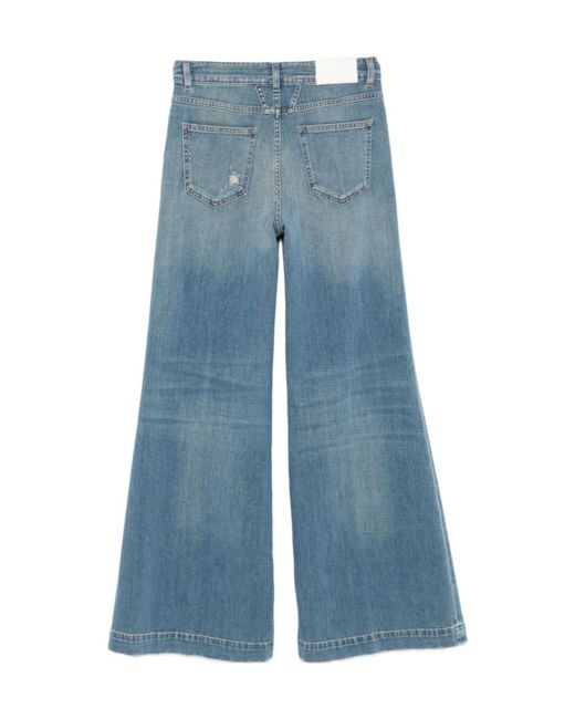 Closed Blue Five-Pocket Design Flared Jeans