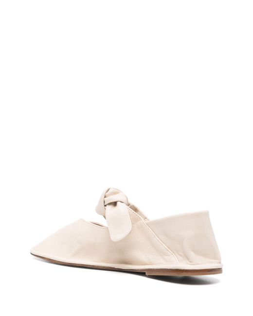 Hereu White Llasada Square-Toe Ballerina Shoes