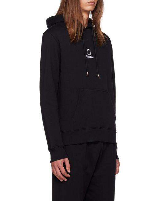 Etudes Studio Black Logo Embroidered Drawstring Hoodie for men