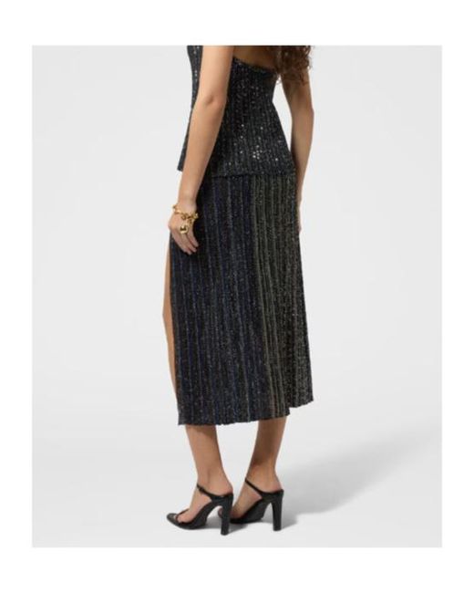 Missoni Black Sequin-Embellished Side-Slit Midi Skirt
