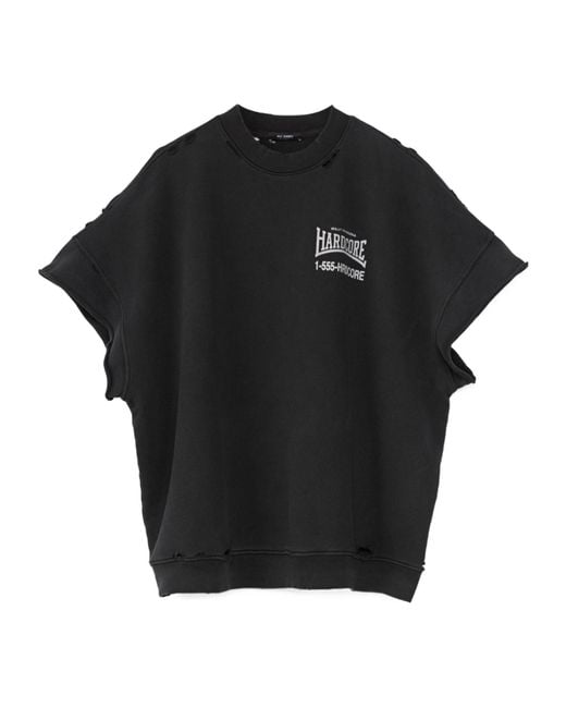 Willy Chavarria Black Hardcore Distressed T-Shirt for men