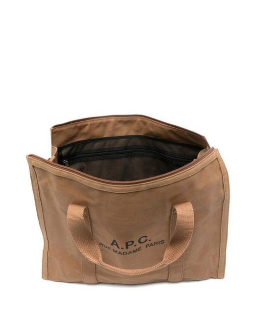 A.P.C. Brown Recuperation Gym Logo-Detail Tote Bag for men