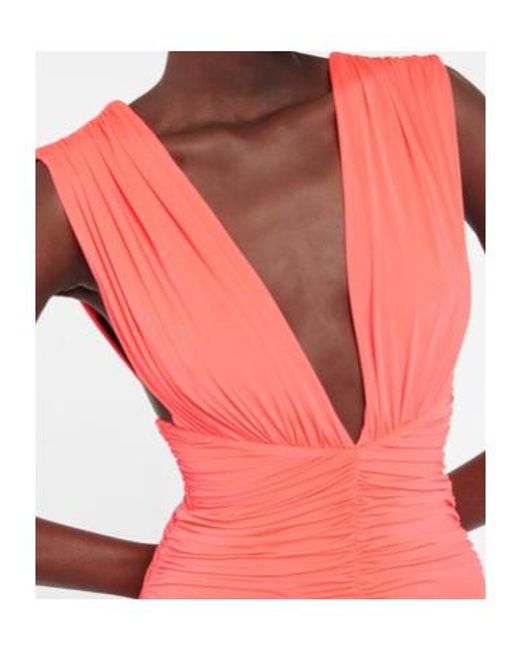 Alex Perry Red Keanen Ruched Minidress
