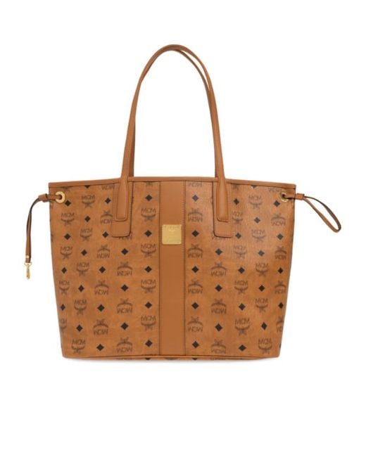 MCM Brown Printed-Logo Tote Bag