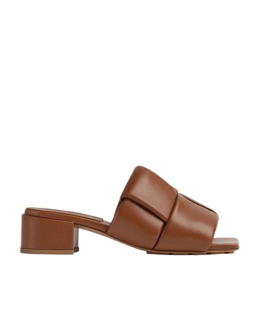 Bottega Veneta Brown Weave Logo Muller Shoes