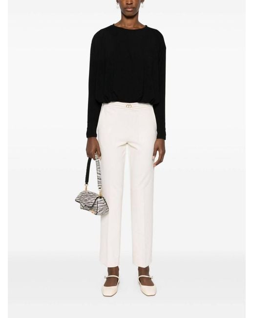 Pinko Black Draped Jersey T-Shirt