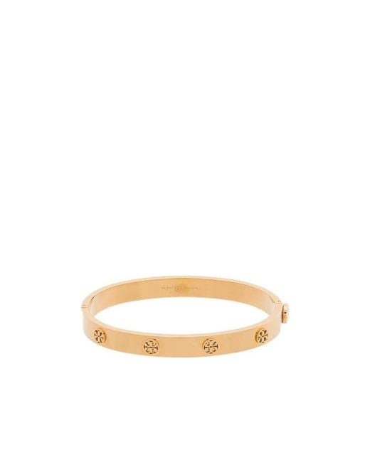 Tory Burch White Miller Studded Hinge Bracelet