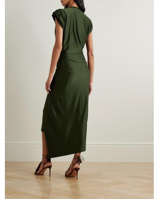 Rabanne Green Draped Long Dress