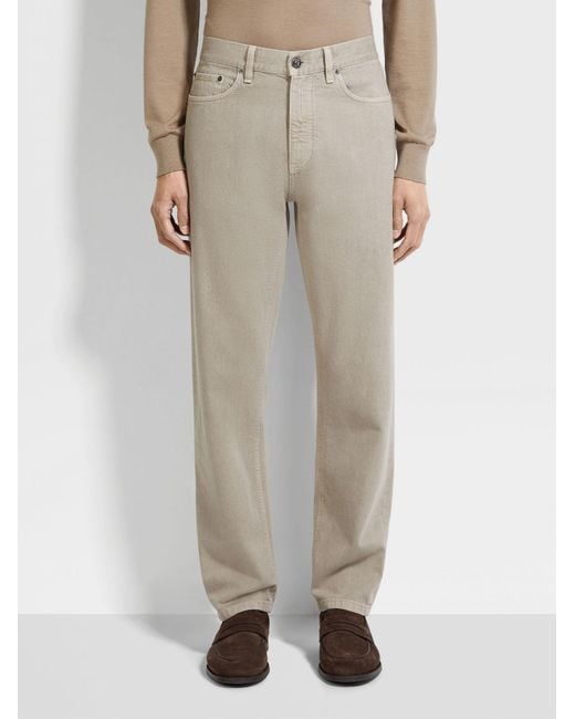 Zegna Gray Roccia Cotton Pants for men