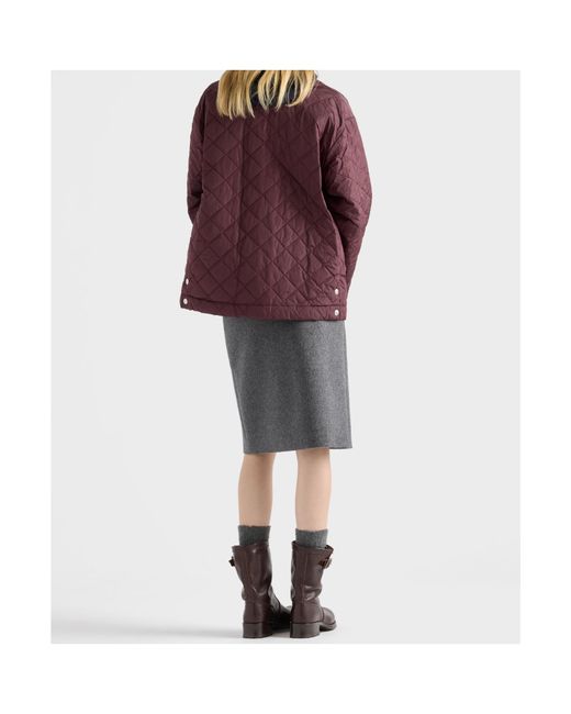 Prada Purple Re-Nylon Triangle-Logo Quilted Jacket