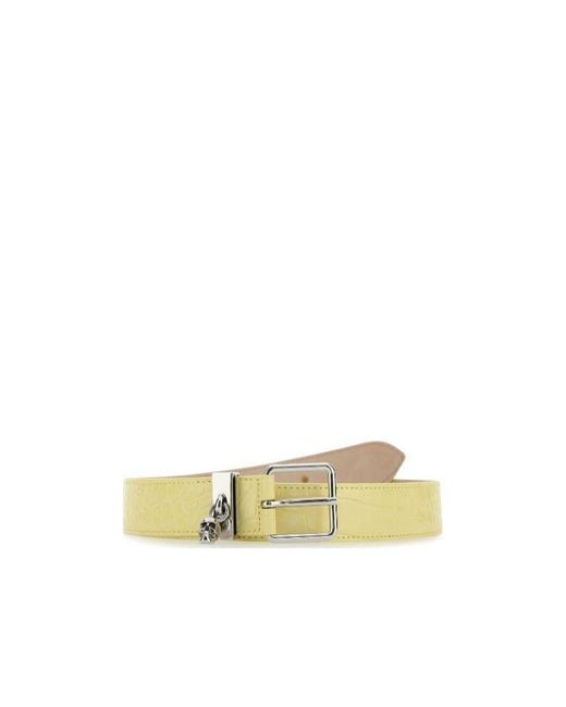 McQueen Yellow Embossed Buckle Belt