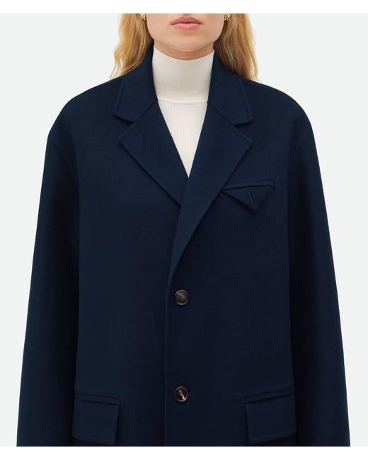 Bottega Veneta Blue Long Sleeved Buttoned Coat