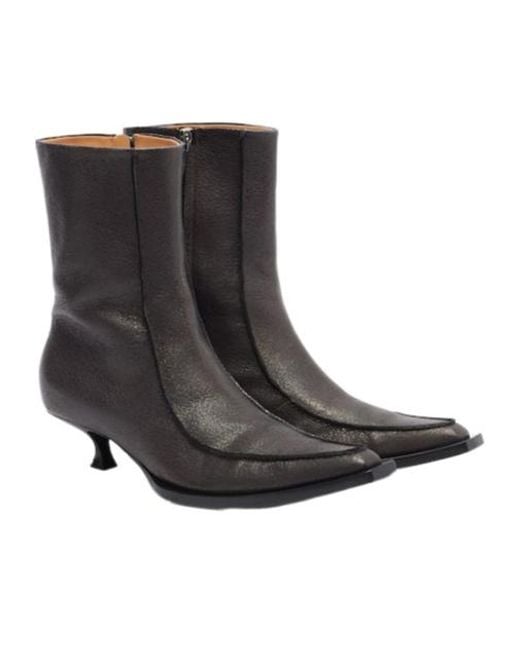 Calvin Klein Black Jodi Leather Ankle Boots
