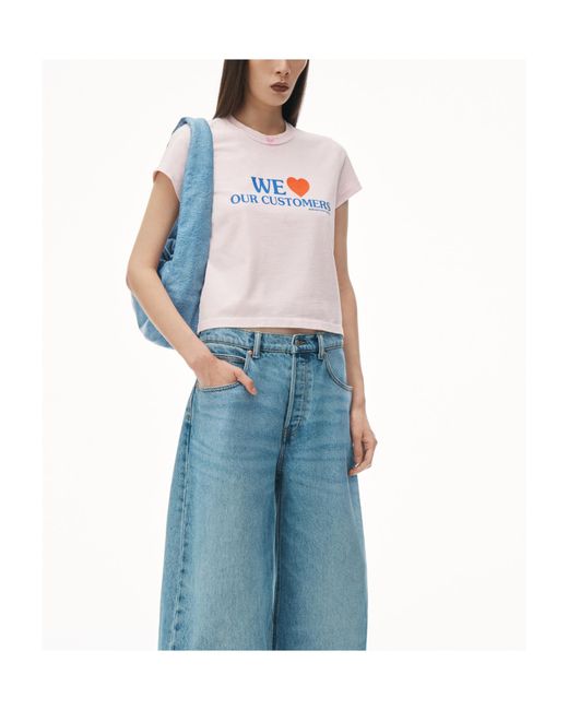 Alexander Wang Pink Love Our Customers Shrunken T-Shirt