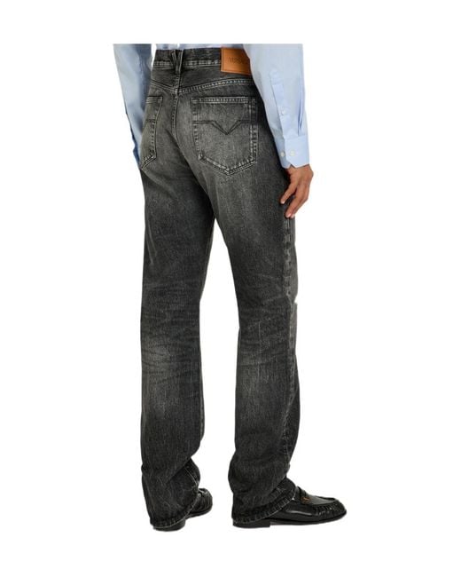 Versace Gray Straight-Leg Jeans for men