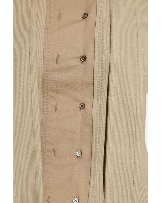 Lemaire Natural Draped Panelled Sleeveless Top
