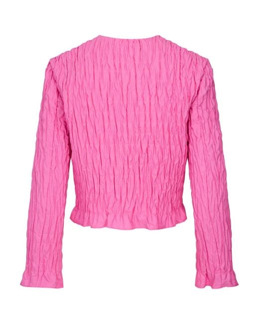 MSGM Pink Ruffle-Detail Blouse