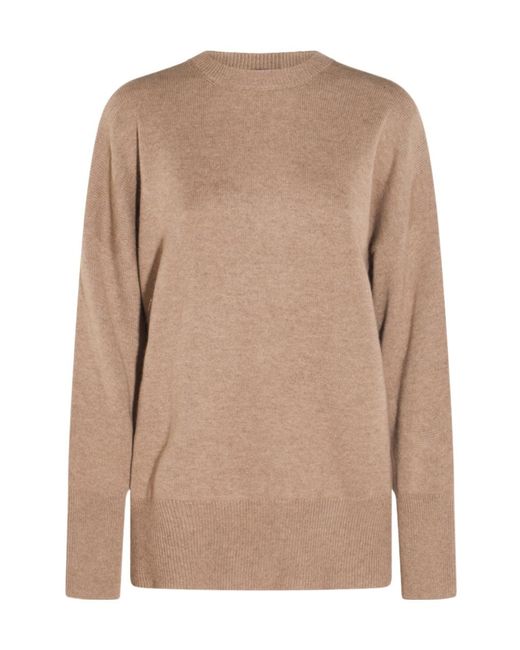 Brunello Cucinelli Brown Monile Detail Knitted Jumper