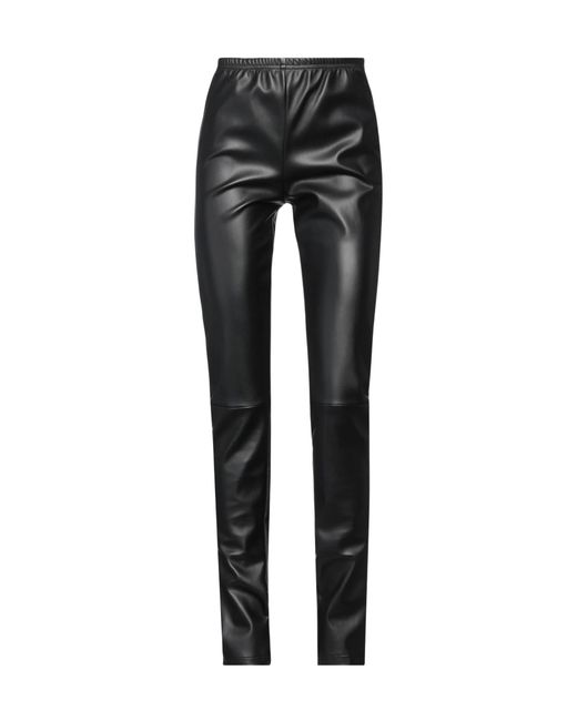 Maison Margiela Black Plain Pu Leather Pants