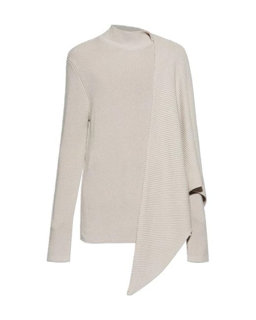 Entire studios White Draped Knit Jumper for men