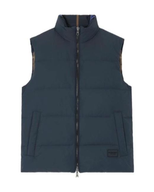 Burberry Blue Reversible Puffer Gilet for men