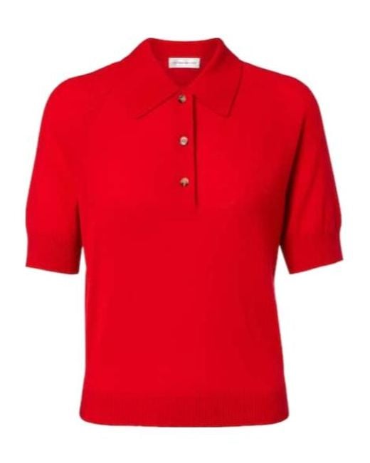 Victoria Beckham Red Short Sleeve Polo Shirt