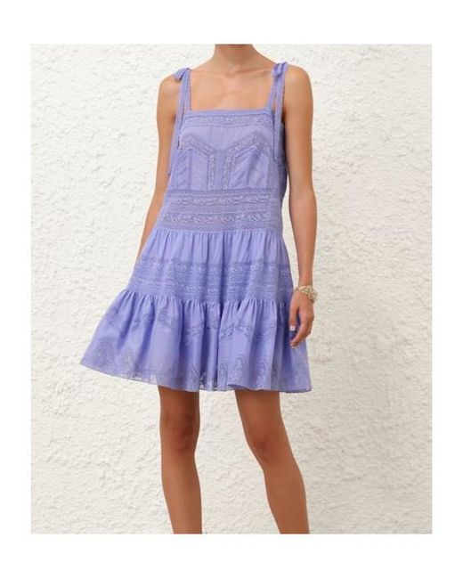 Zimmermann Purple Coco Lace Mini Dress