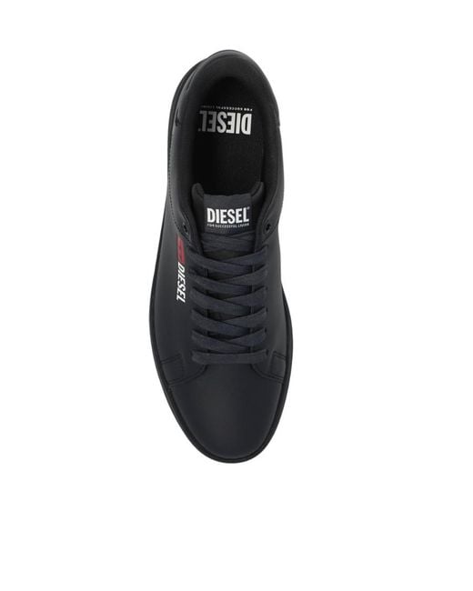 DIESEL Black S-Athene Logo-Embossed Sneakers for men