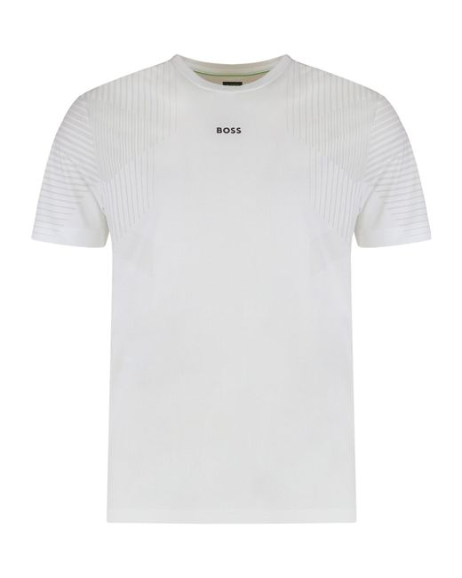 Boss White Slim Fit Performance T-Shirt for men