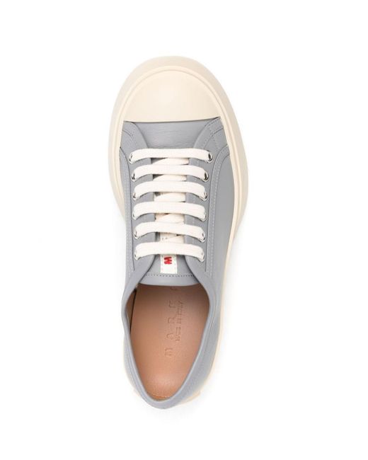 Marni White Logo Patch Platform Pablo Sneakers